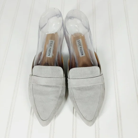 Steve Madden Gray Suede Flavor Flat Mule F922 - Picture 2 of 14